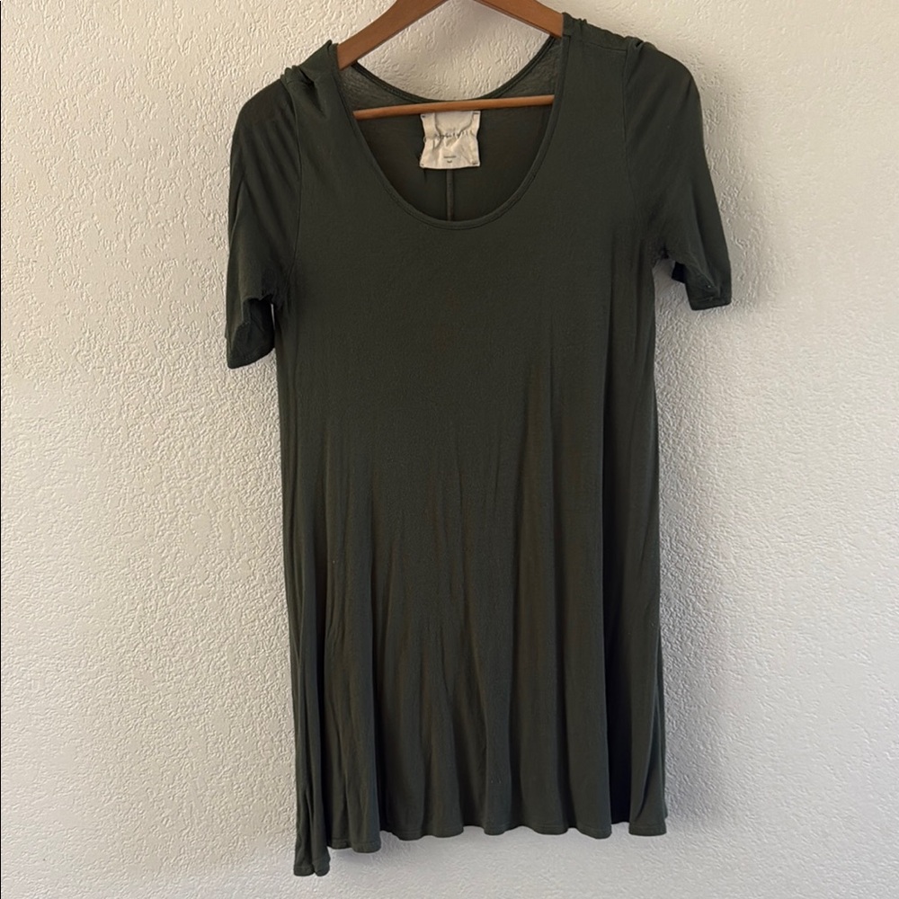 By Together Green Relaxed Pleated Short Sleeve Tee